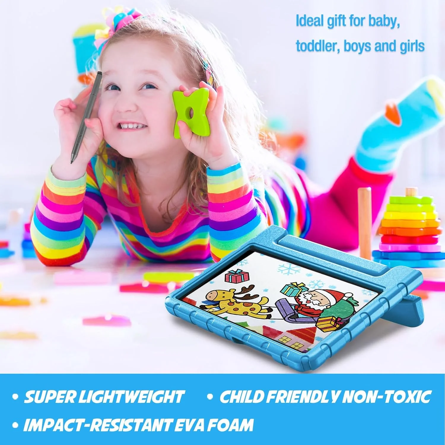 کیف محافظ کودکانه پروکیس برای گلکسی تب A11 / A9 8.7 اینچ، کاور ضد ضربه با دسته و پایه، سبک وزن و مناسب کودکان، محافظ تبلت گلکسی تب A11 (2025) / A9 (2023) SM-X130/X110 - آبی کیف محافظ کودکانه پروکیس برای گلکسی تب A11 / A9 8.7 اینچ، کاور ضد ضربه با دسته و پایه، سبک وزن و مناسب کودکان، محافظ تبلت گلکسی تب A11 (2025) / A9 (2023) SM-X130/X110 - آبی