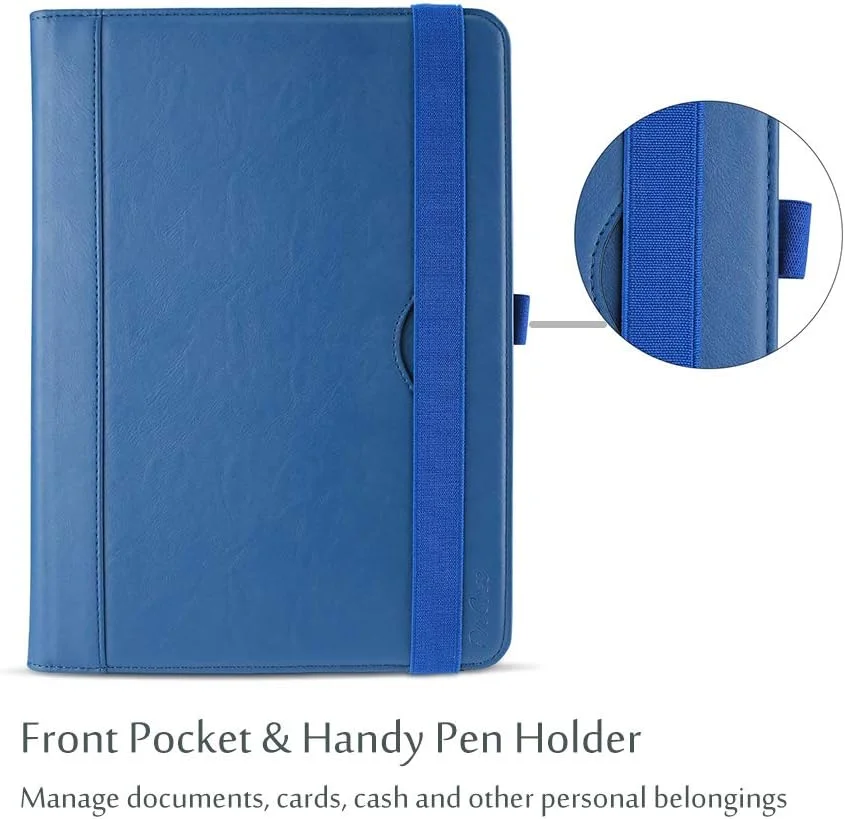 کیف یونیورسال پروکیس برای تبلت های 9-10 اینچی، کیف محافظ تبلت یونیورسال با قابلیت استند برای تبلت های لمسی 9 و 10.1 اینچی، با بند فیکس کننده قابل تنظیم و زوایای دید چندگانه - سرمه ای