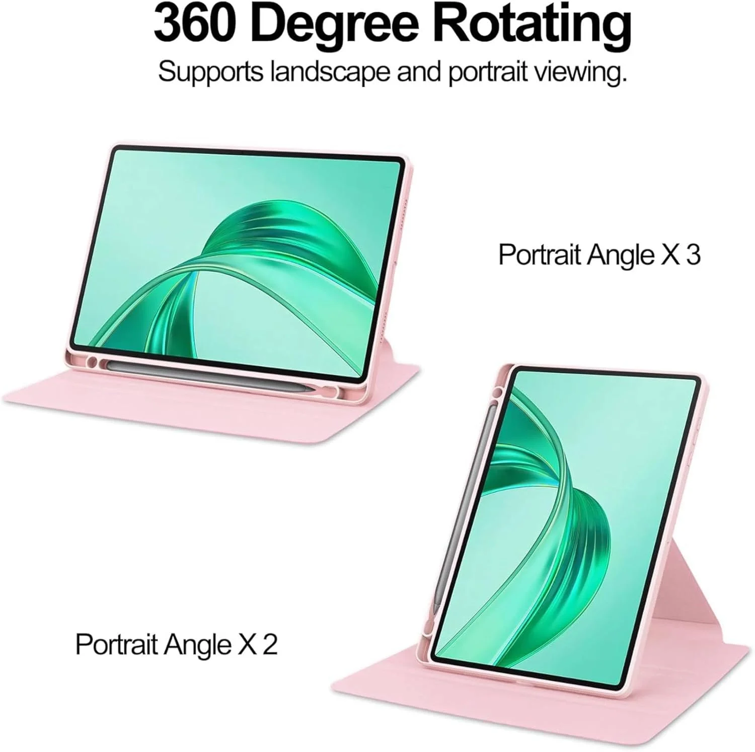 کاور ترکیبی Vurtboly سازگار با تبلت Honor Pad X8a 11 اینچ 2024، کاور محافظ چند زاویه ای اکریلیک شفاف با بدنه PC سخت به همراه جای قلم، سازگار با تبلت Honor Pad X8a 11 اینچ 2024 (صورتی)