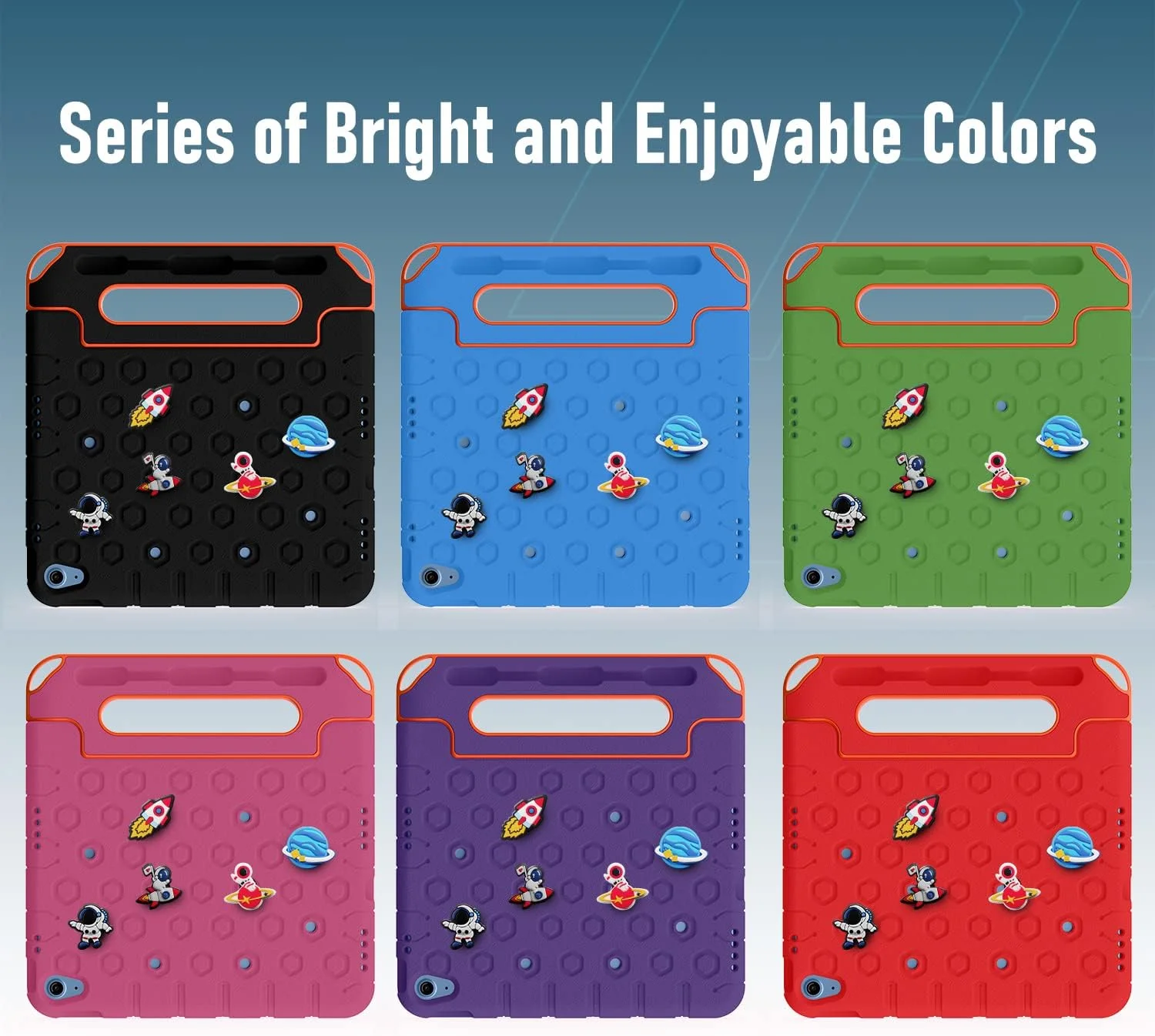 کاور محافظ کودکانه مقاوم Moxedo، ساخته شده از EVA سیلیکونی، ضد ضربه، با طرح کارتونی سه بعدی DIY به همراه جای مداد، استند و دسته، سازگار با آیپد 2022 (نسل 10) 10.9 اینچی (قرمز)