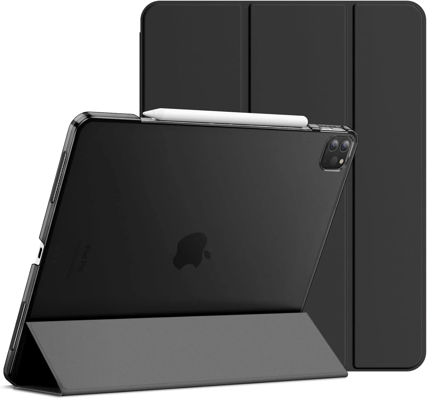 کاور JETech برای آیپد پرو 12.9 اینچی (مدل 2020/2018، نسل 4/3)، سازگار با قلم، دارای قابلیت بیدار/خواب خودکار (مشکی)