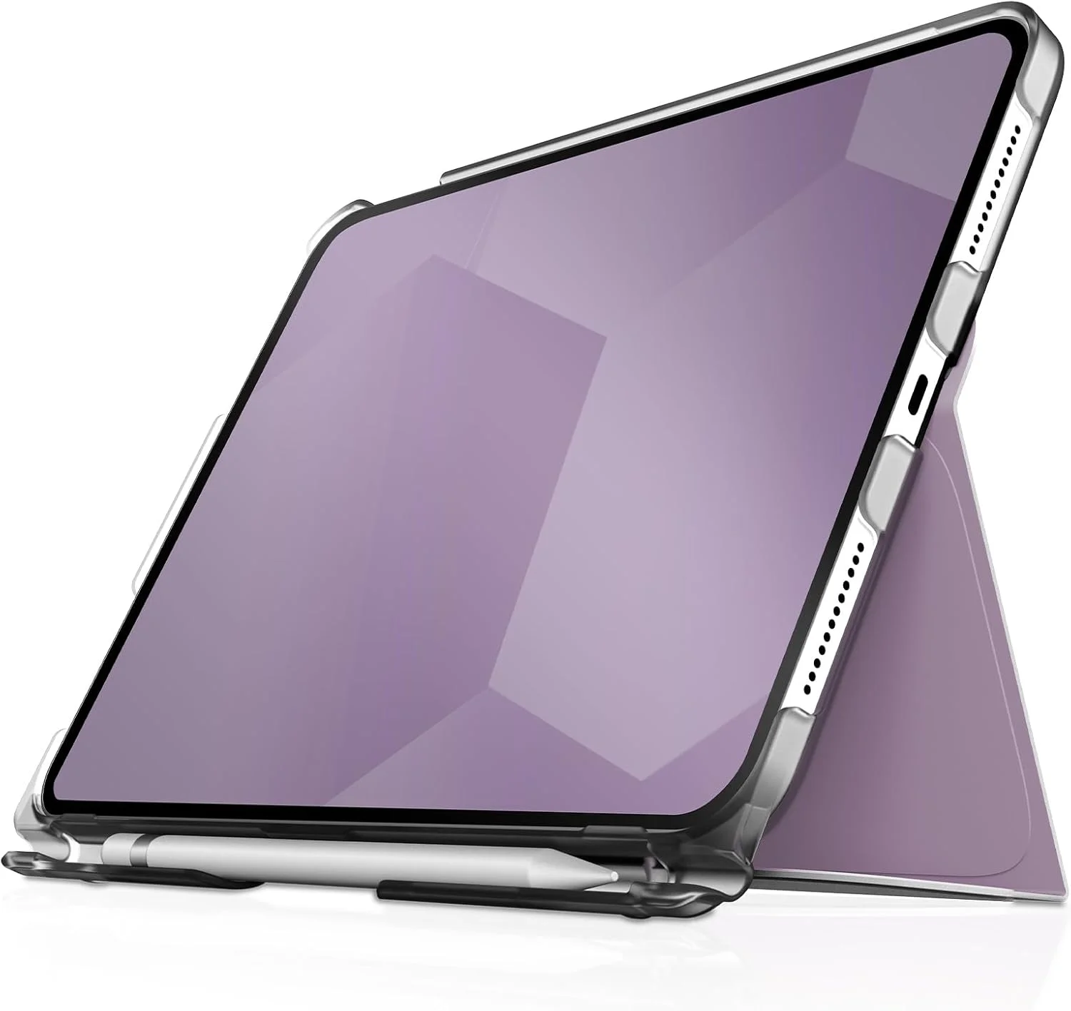 کیف محافظ سبک وزن STM Studio برای آیپد ایر 11 اینچ M2 نسل ششم 2024 (نسل پنجم/چهارم) و آیپد پرو 11 اینچ (نسل چهارم/سوم/دوم/اول) به همراه جایگاه قلم اپل - بنفش