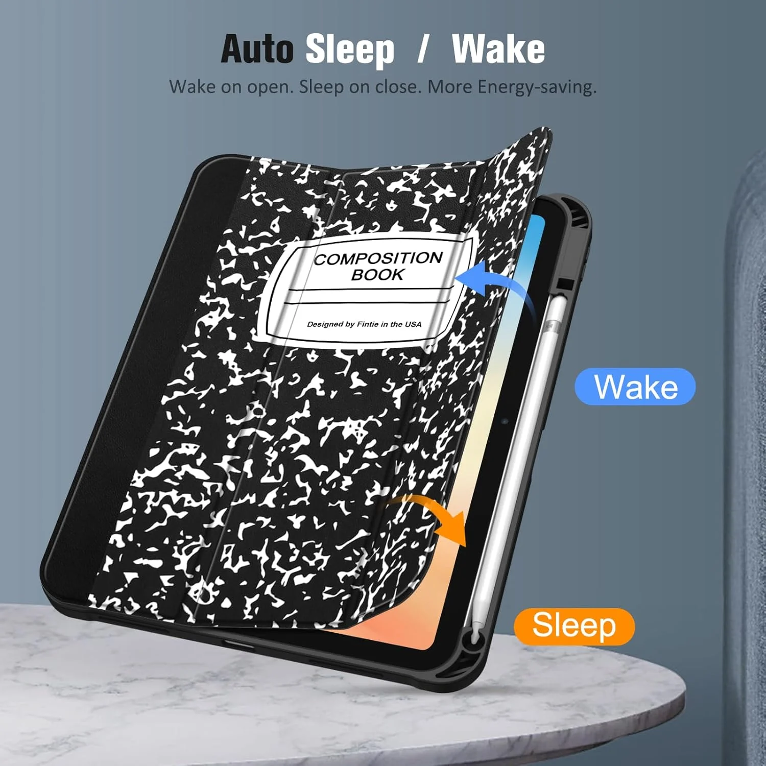 Fintie SlimShell Case for iPad 10th Generation 10.9 Inch Tablet (2022 Release) - Flexible Soft TPU Stand Back Cover with Pencil Holder, Auto Sleep/Wake, Composition Book Black Fintie SlimShell Case for iPad 10th Generation 10.9 Inch Tablet (2022 Release) - Flexible Soft TPU Stand Back Cover with Pencil Holder, Auto Sleep/Wake, Composition Book Black