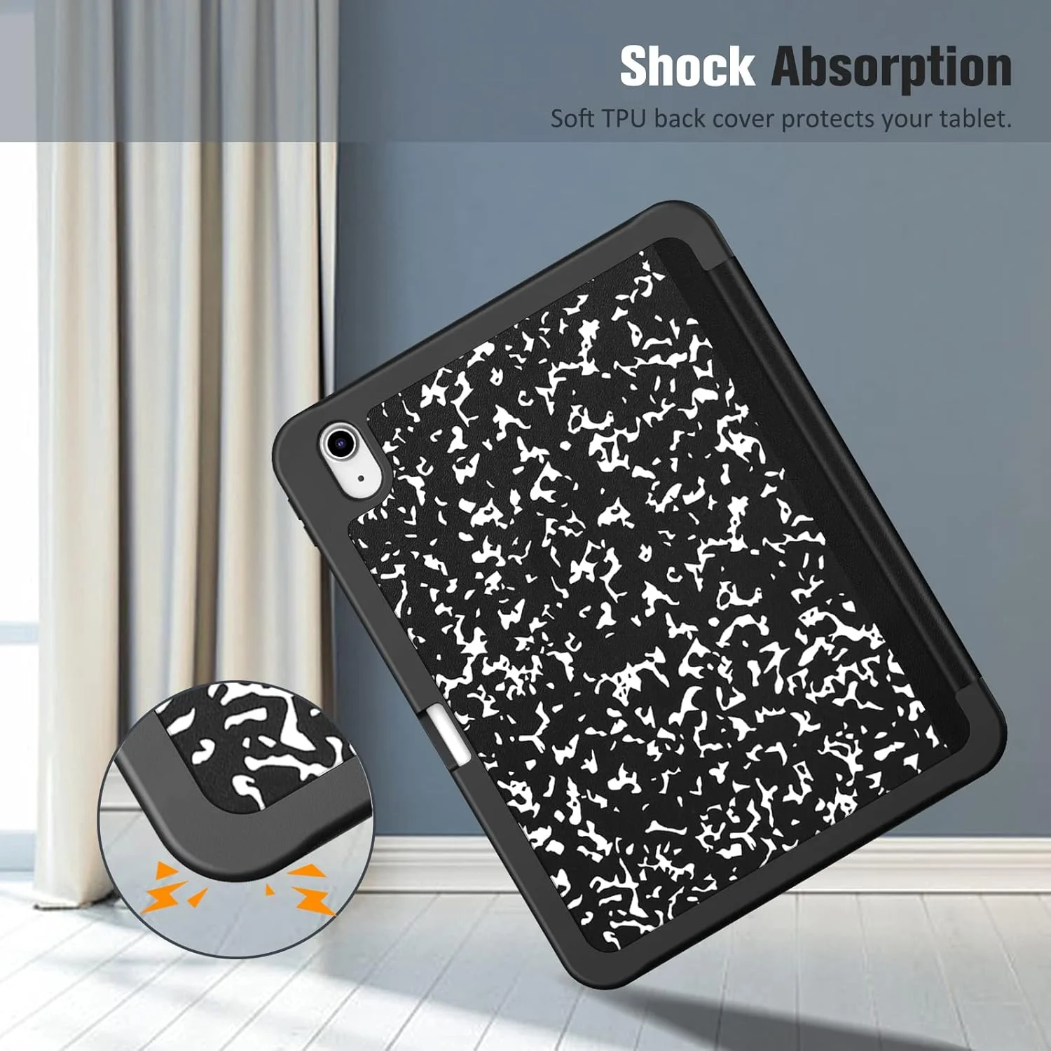 Fintie SlimShell Case for iPad 10th Generation 10.9 Inch Tablet (2022 Release) - Flexible Soft TPU Stand Back Cover with Pencil Holder, Auto Sleep/Wake, Composition Book Black Fintie SlimShell Case for iPad 10th Generation 10.9 Inch Tablet (2022 Release) - Flexible Soft TPU Stand Back Cover with Pencil Holder, Auto Sleep/Wake, Composition Book Black