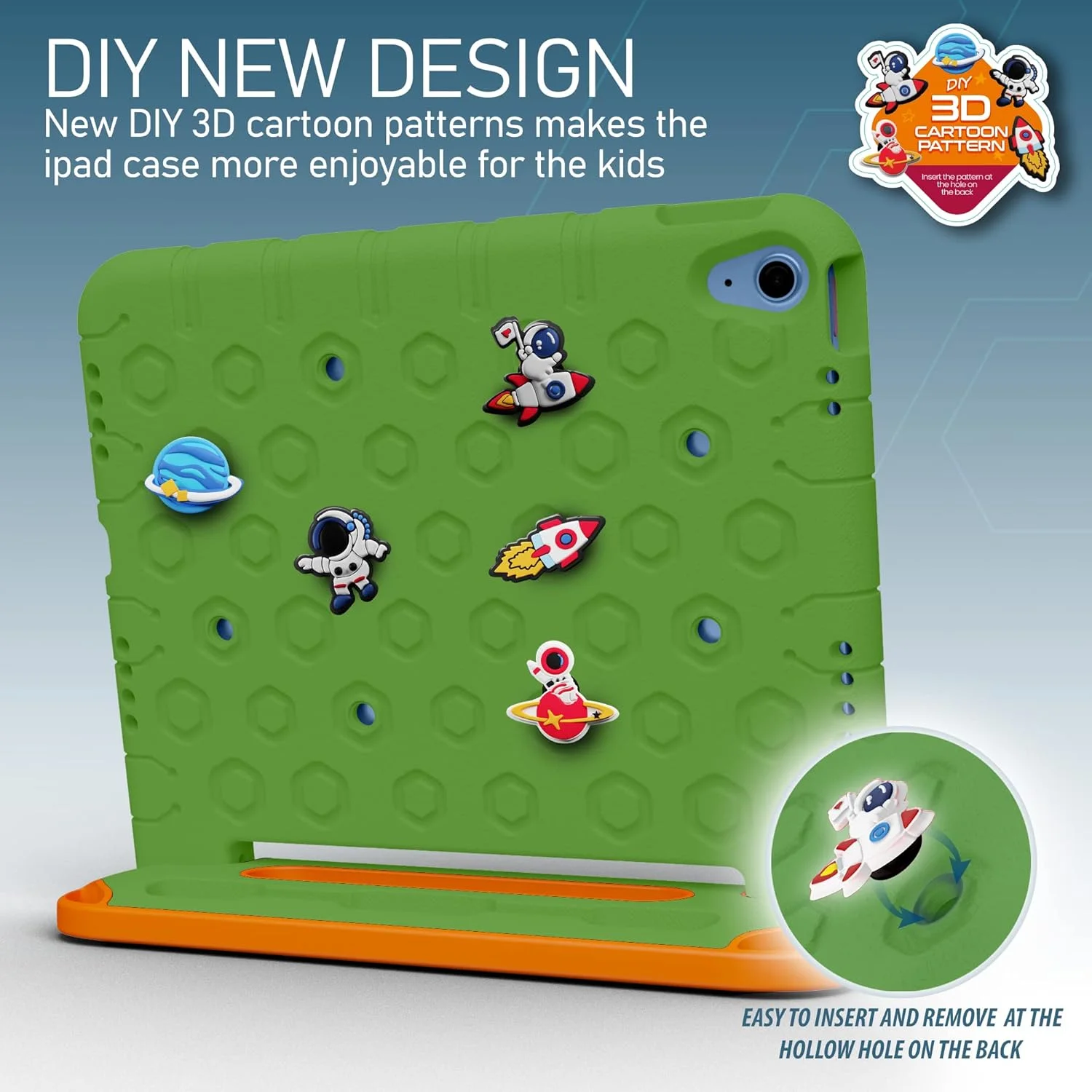 کاور محافظ کودکانه مقاوم Moxedo از جنس EVA سیلیکونی، طرح کارتونی سه بعدی DIY ضد ضربه به همراه جای مداد، استند و دستگیره سازگار با آیپد 2022 (نسل 10) 10.9 اینچی (سبز) کاور محافظ کودکانه مقاوم Moxedo از جنس EVA سیلیکونی، طرح کارتونی سه بعدی DIY ضد ضربه به همراه جای مداد، استند و دستگیره سازگار با آیپد 2022 (نسل 10) 10.9 اینچی (سبز)
