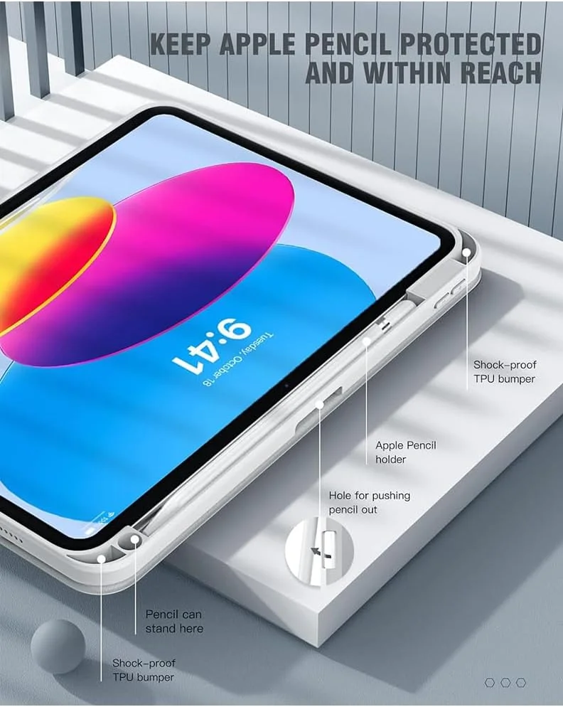 کاور باریک هیبریدی برای آیپد ایر ۱۱ اینچ M3 2025/ M2 2024، آیپد ایر ۵/۴ (نسل پنجم/چهارم ۲۰۲۲/۲۰۲۰ ۱۰.۹ اینچ)، با نگهدارنده قلم، کاور محافظ سه لایه ضد ضربه، حالت خواب/بیدار خودکار، خاکستری اپل کاور باریک هیبریدی برای آیپد ایر ۱۱ اینچ M3 2025/ M2 2024، آیپد ایر ۵/۴ (نسل پنجم/چهارم ۲۰۲۲/۲۰۲۰ ۱۰.۹ اینچ)، با نگهدارنده قلم، کاور محافظ سه لایه ضد ضربه، حالت خواب/بیدار خودکار، خاکستری اپل