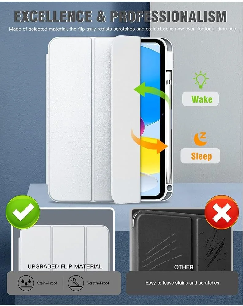 کاور باریک هیبریدی برای آیپد ایر ۱۱ اینچ M3 2025/ M2 2024، آیپد ایر ۵/۴ (نسل پنجم/چهارم ۲۰۲۲/۲۰۲۰ ۱۰.۹ اینچ)، با نگهدارنده قلم، کاور محافظ سه لایه ضد ضربه، حالت خواب/بیدار خودکار، خاکستری اپل کاور باریک هیبریدی برای آیپد ایر ۱۱ اینچ M3 2025/ M2 2024، آیپد ایر ۵/۴ (نسل پنجم/چهارم ۲۰۲۲/۲۰۲۰ ۱۰.۹ اینچ)، با نگهدارنده قلم، کاور محافظ سه لایه ضد ضربه، حالت خواب/بیدار خودکار، خاکستری اپل
