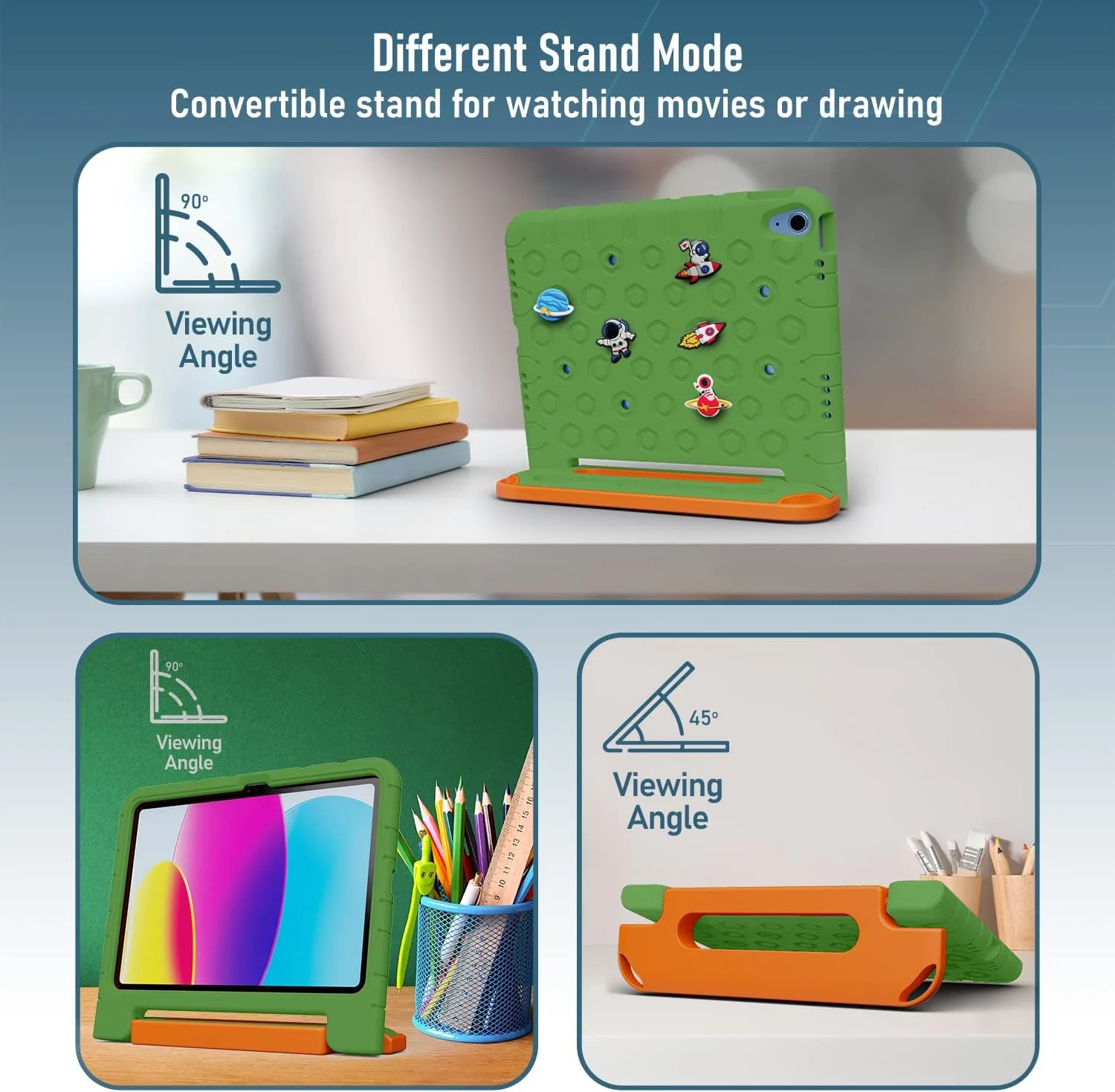 کاور محافظ کودکانه مقاوم Moxedo از جنس EVA سیلیکونی، طرح کارتونی سه بعدی DIY ضد ضربه به همراه جای مداد، استند و دستگیره سازگار با آیپد 2022 (نسل 10) 10.9 اینچی (سبز) کاور محافظ کودکانه مقاوم Moxedo از جنس EVA سیلیکونی، طرح کارتونی سه بعدی DIY ضد ضربه به همراه جای مداد، استند و دستگیره سازگار با آیپد 2022 (نسل 10) 10.9 اینچی (سبز)