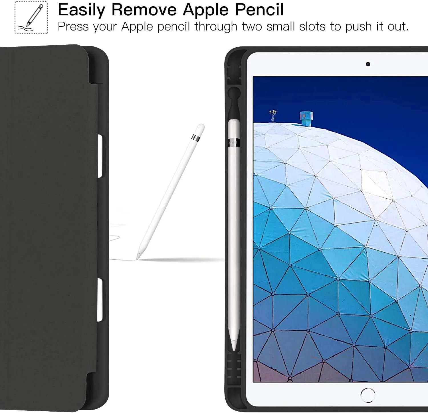 کاور ZtotopCase برای آیپد ایر 10.5 اینچ 2019 (نسل سوم) و آیپد پرو 10.5 اینچ 2017، کاور پشتی TPU نرم و فوق العاده نازک با جا مدادی داخلی آیپد، با عملکرد خواب/بیداری خودکار، مشکی