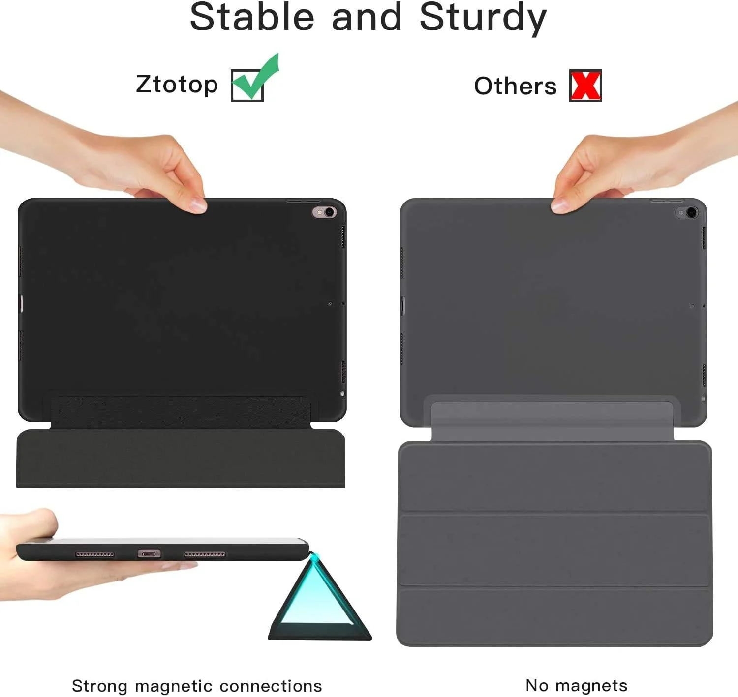 کاور ZtotopCase برای آیپد ایر 10.5 اینچ 2019 (نسل سوم) و آیپد پرو 10.5 اینچ 2017، کاور پشتی TPU نرم و فوق العاده نازک با جا مدادی داخلی آیپد، با عملکرد خواب/بیداری خودکار، مشکی