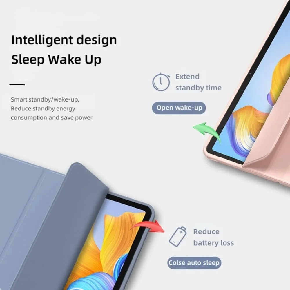 کاور تبلت Jarttarn سازگار با آنر پد 8 12 اینچی، کاور تبلت آنر 8 12.0 اینچی، کاور محافظ باریک سه لایه، کاور تبلت هوشمند تاشو سیلیکونی نرم، بیدار/خواب خودکار (مشکی)