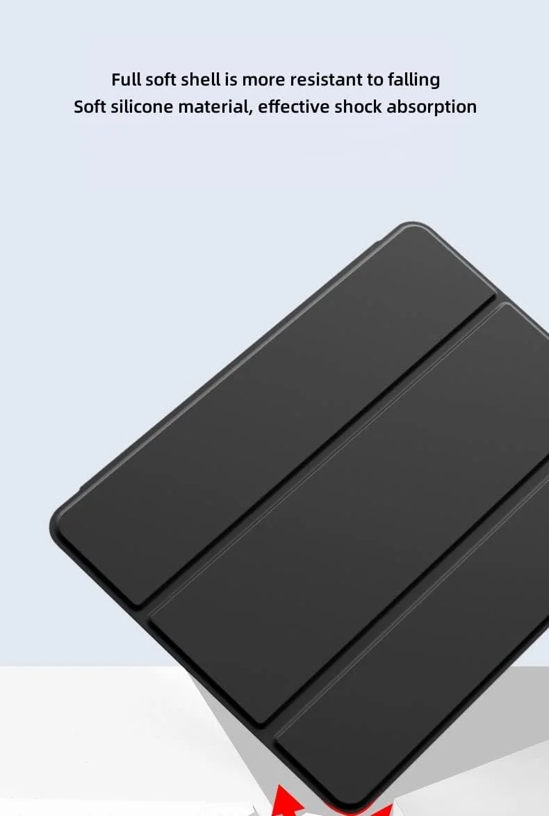 کاور تبلت Jarttarn سازگار با آنر پد 8 12 اینچی، کاور تبلت آنر 8 12.0 اینچی، کاور محافظ باریک سه لایه، کاور تبلت هوشمند تاشو سیلیکونی نرم، بیدار/خواب خودکار (مشکی)