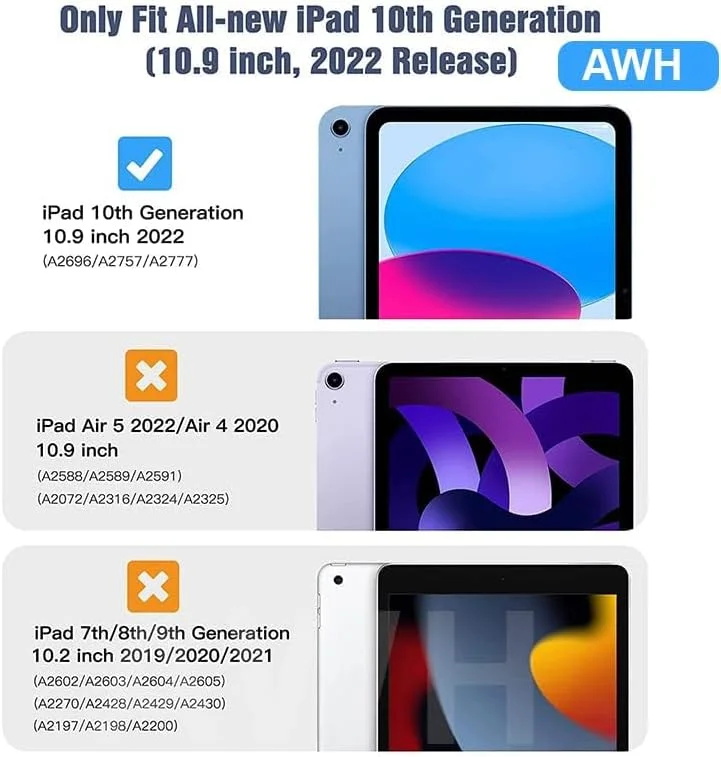 کاور آیپد AWH مناسب برای آیپد نسل 10 سال 2022، کاور باریک استنددار برای آیپد 10.9 اینچی، فولیو هوشمند با قابلیت بیدار شدن/به خواب رفتن خودکار با قاب پشتی نیمه شفاف PC سخت، مناسب برای کاور محافظ آیپد 10، (مشکی) کاور آیپد AWH مناسب برای آیپد نسل 10 سال 2022، کاور باریک استنددار برای آیپد 10.9 اینچی، فولیو هوشمند با قابلیت بیدار شدن/به خواب رفتن خودکار با قاب پشتی نیمه شفاف PC سخت، مناسب برای کاور محافظ آیپد 10، (مشکی)