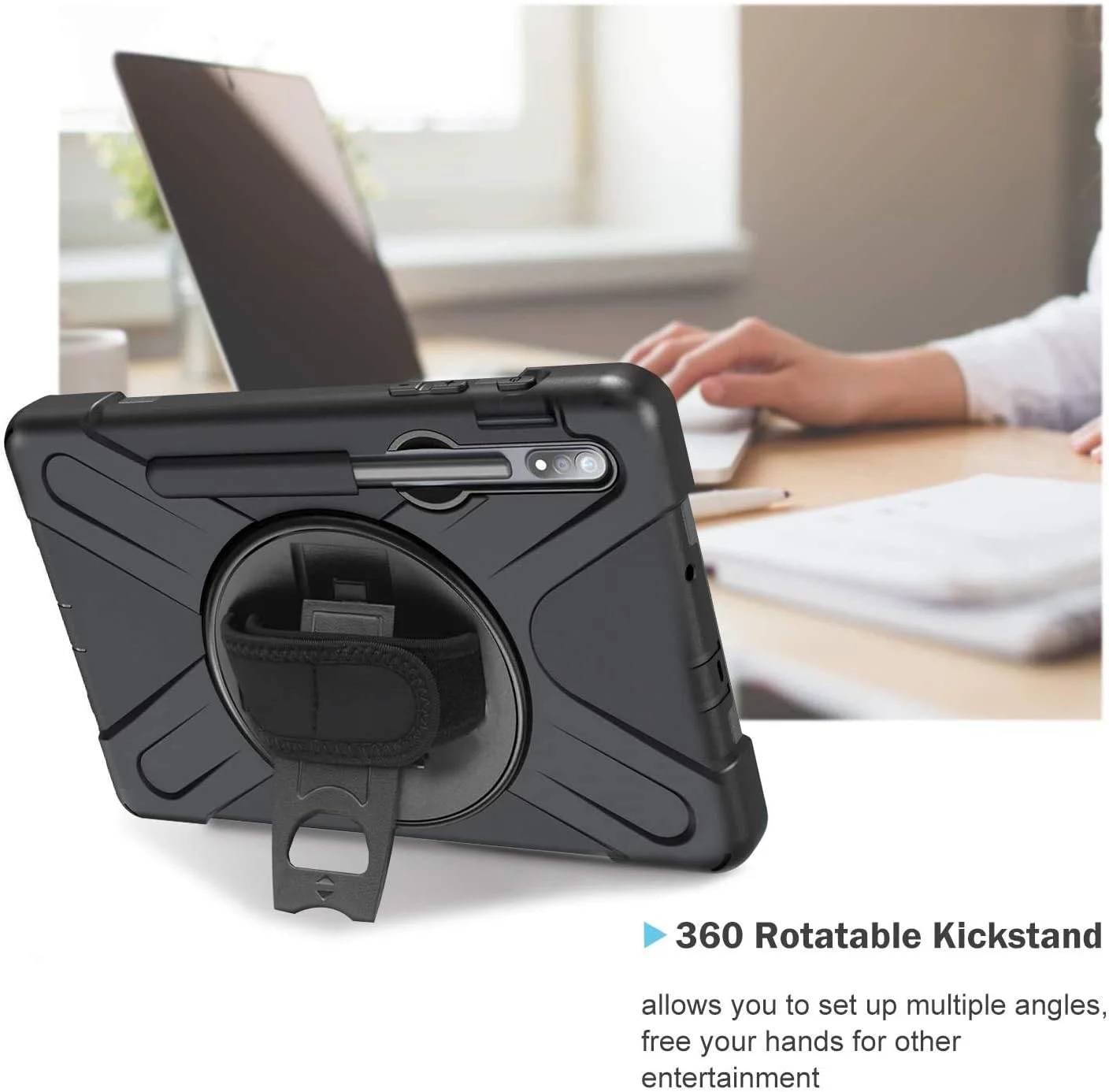 کاور هریزه برای تبلت سامسونگ گلکسی تب S7 مدل SM-T870/T875/T878 | کاور تب S7 سایز 11 اینچ 2020 به همراه جای قلم S | کاور محافظ سیلیکونی مقاوم در برابر ضربه با پایه و بند شانه کاور هریزه برای تبلت سامسونگ گلکسی تب S7 مدل SM-T870/T875/T878 | کاور تب S7 سایز 11 اینچ 2020 به همراه جای قلم S | کاور محافظ سیلیکونی مقاوم در برابر ضربه با پایه و بند شانه