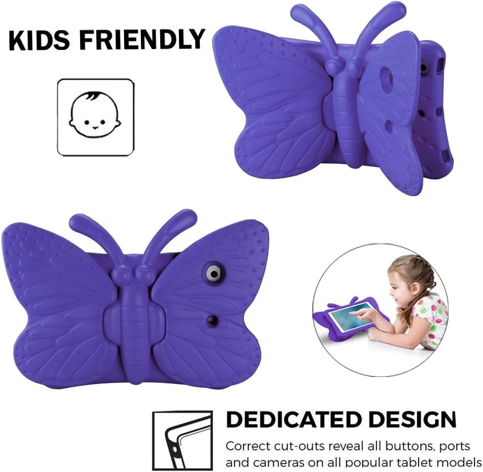 کاور آیپد مینی AWH، کاور آیپد مینی 2، کاور آیپد مینی 4 برای کودکان، بال های پروانه ای دوست داشتنی که به عنوان پایه نگهدارنده تبلت و کاور محافظ برای آیپد مینی 1/2/3/4 - بنفش عمل می کند کاور آیپد مینی AWH، کاور آیپد مینی 2، کاور آیپد مینی 4 برای کودکان، بال های پروانه ای دوست داشتنی که به عنوان پایه نگهدارنده تبلت و کاور محافظ برای آیپد مینی 1/2/3/4 - بنفش عمل می کند