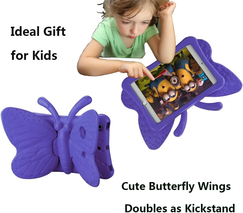 کاور آیپد مینی AWH، کاور آیپد مینی 2، کاور آیپد مینی 4 برای کودکان، بال های پروانه ای دوست داشتنی که به عنوان پایه نگهدارنده تبلت و کاور محافظ برای آیپد مینی 1/2/3/4 - بنفش عمل می کند کاور آیپد مینی AWH، کاور آیپد مینی 2، کاور آیپد مینی 4 برای کودکان، بال های پروانه ای دوست داشتنی که به عنوان پایه نگهدارنده تبلت و کاور محافظ برای آیپد مینی 1/2/3/4 - بنفش عمل می کند