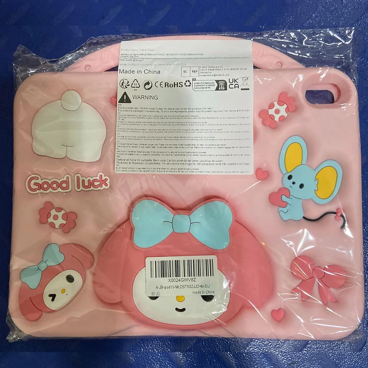 کاور سیلیکونی طرح کارتونی ملودی A-BEAUTY سازگار با آیپد (A16) نسل 11/10 (2025/2022)، ضد ضربه، دارای دسته و بند شانه