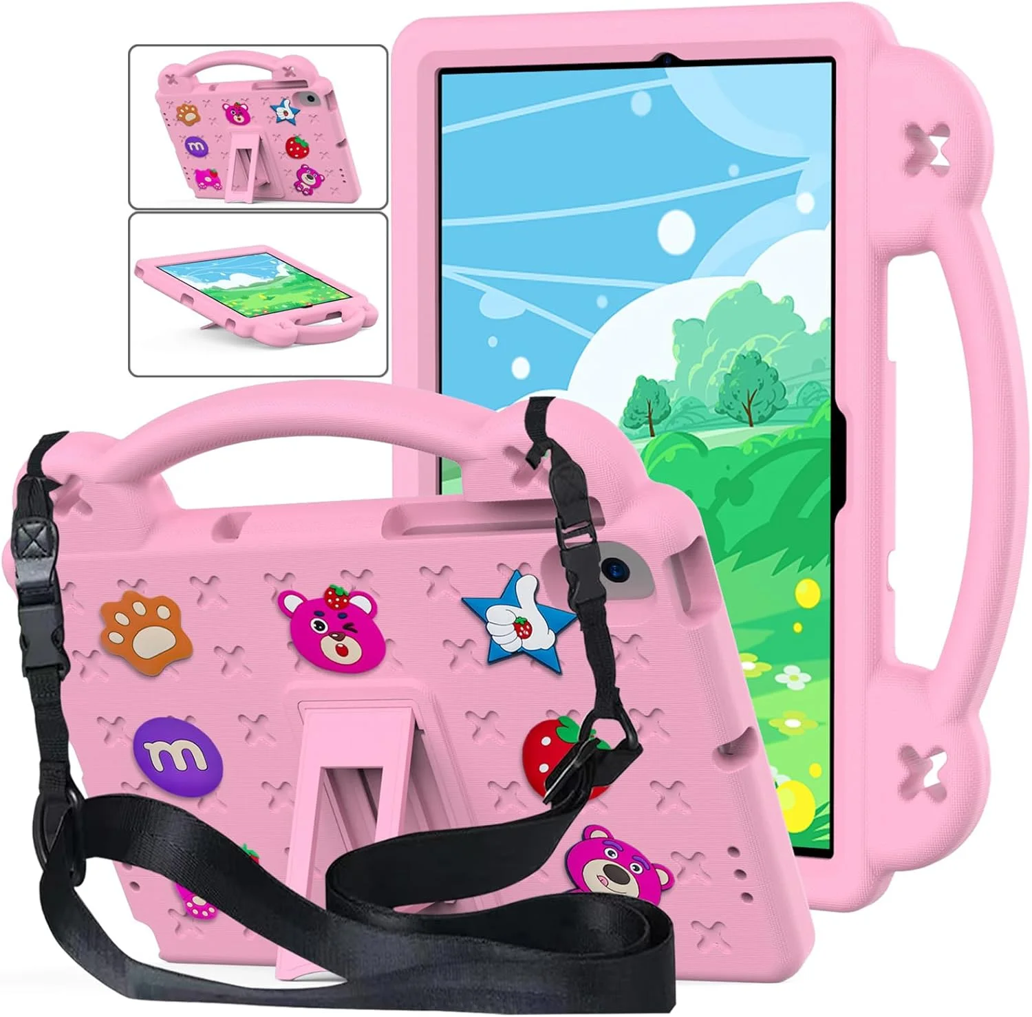 کیف محافظ کودکانه Billionn سازگار با تبلت Lenovo Tab M10 Plus نسل 3 مدل 10.6 اینچی 2022 به همراه دسته، پایه و بند شانه، ضد ضربه برای TB-125F/TB-128F، صورتی-B کیف محافظ کودکانه Billionn سازگار با تبلت Lenovo Tab M10 Plus نسل 3 مدل 10.6 اینچی 2022 به همراه دسته، پایه و بند شانه، ضد ضربه برای TB-125F/TB-128F، صورتی-B