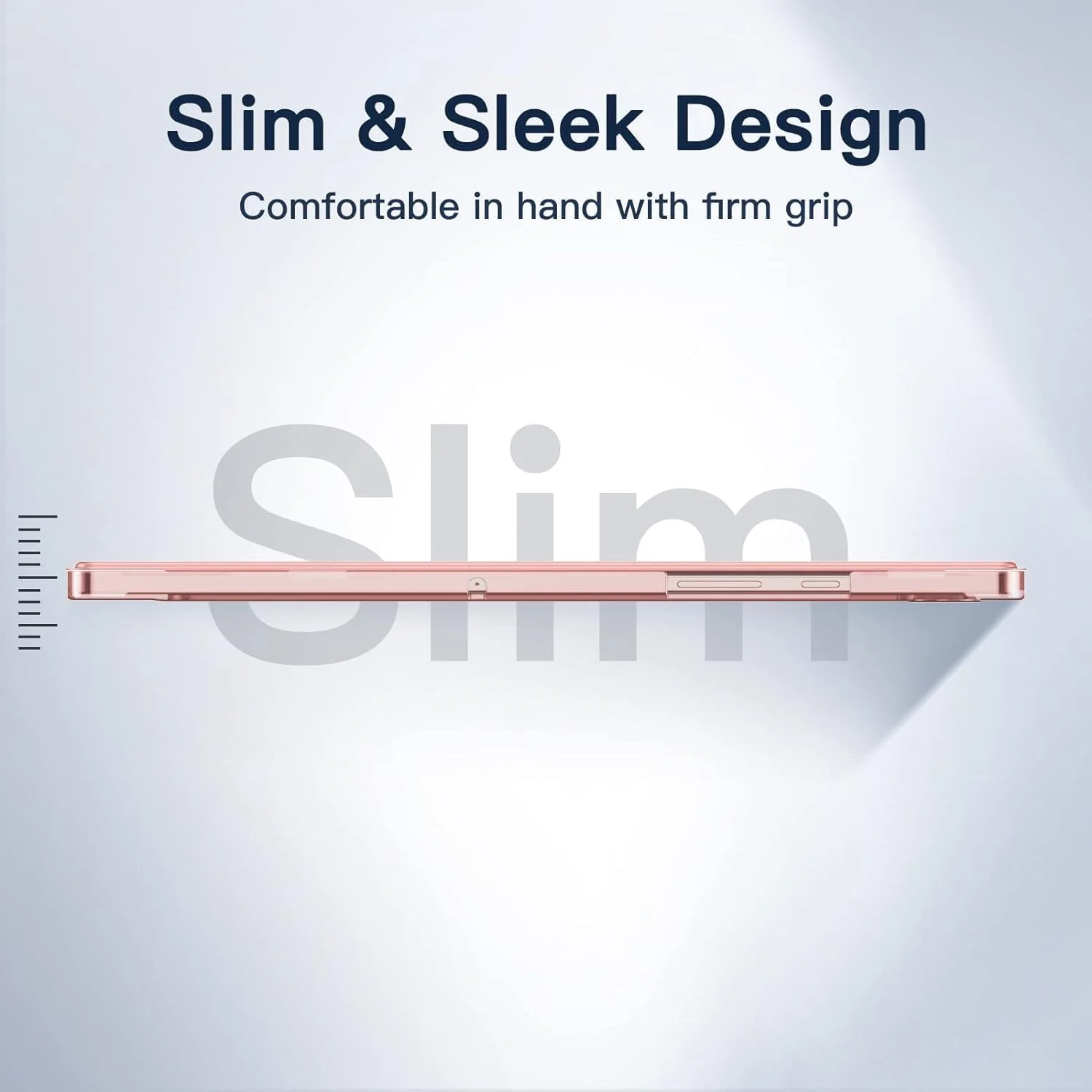 AWH Case for Samsung Galaxy Tab A8-10.5-Inch 2022 (SM-X200/X205/X207) - Slim Translucent Back Tri-Fold Folio Stand Protective Tablet Cover, Auto Wake/Sleep (Rose Gold)