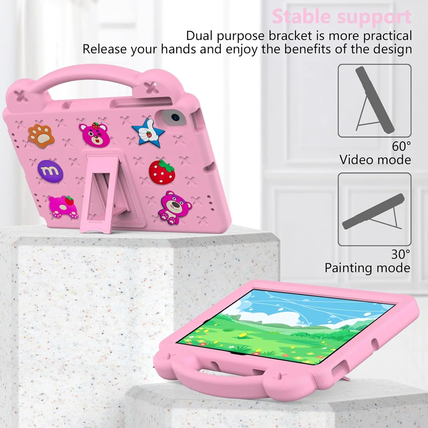 کیف محافظ کودکانه Billionn سازگار با تبلت Lenovo Tab M10 Plus نسل 3 مدل 10.6 اینچی 2022 به همراه دسته، پایه و بند شانه، ضد ضربه برای TB-125F/TB-128F، صورتی-B کیف محافظ کودکانه Billionn سازگار با تبلت Lenovo Tab M10 Plus نسل 3 مدل 10.6 اینچی 2022 به همراه دسته، پایه و بند شانه، ضد ضربه برای TB-125F/TB-128F، صورتی-B