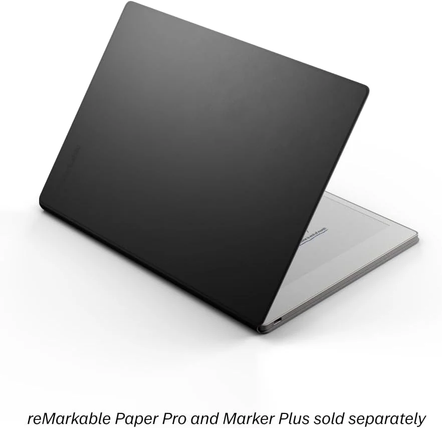 reMarkable Paper Pro - Premium Leather Book Folio for Your 11.8'' Paper Tablet - Black