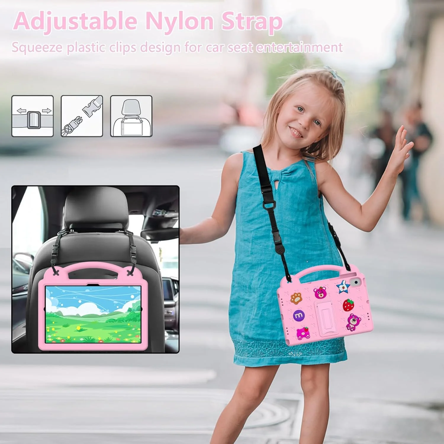 کیف محافظ کودکانه Billionn سازگار با تبلت Lenovo Tab M10 Plus نسل 3 مدل 10.6 اینچی 2022 به همراه دسته، پایه و بند شانه، ضد ضربه برای TB-125F/TB-128F، صورتی-B کیف محافظ کودکانه Billionn سازگار با تبلت Lenovo Tab M10 Plus نسل 3 مدل 10.6 اینچی 2022 به همراه دسته، پایه و بند شانه، ضد ضربه برای TB-125F/TB-128F، صورتی-B