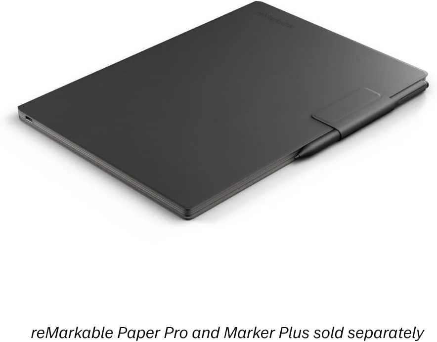 reMarkable Paper Pro - Premium Leather Book Folio for Your 11.8'' Paper Tablet - Black