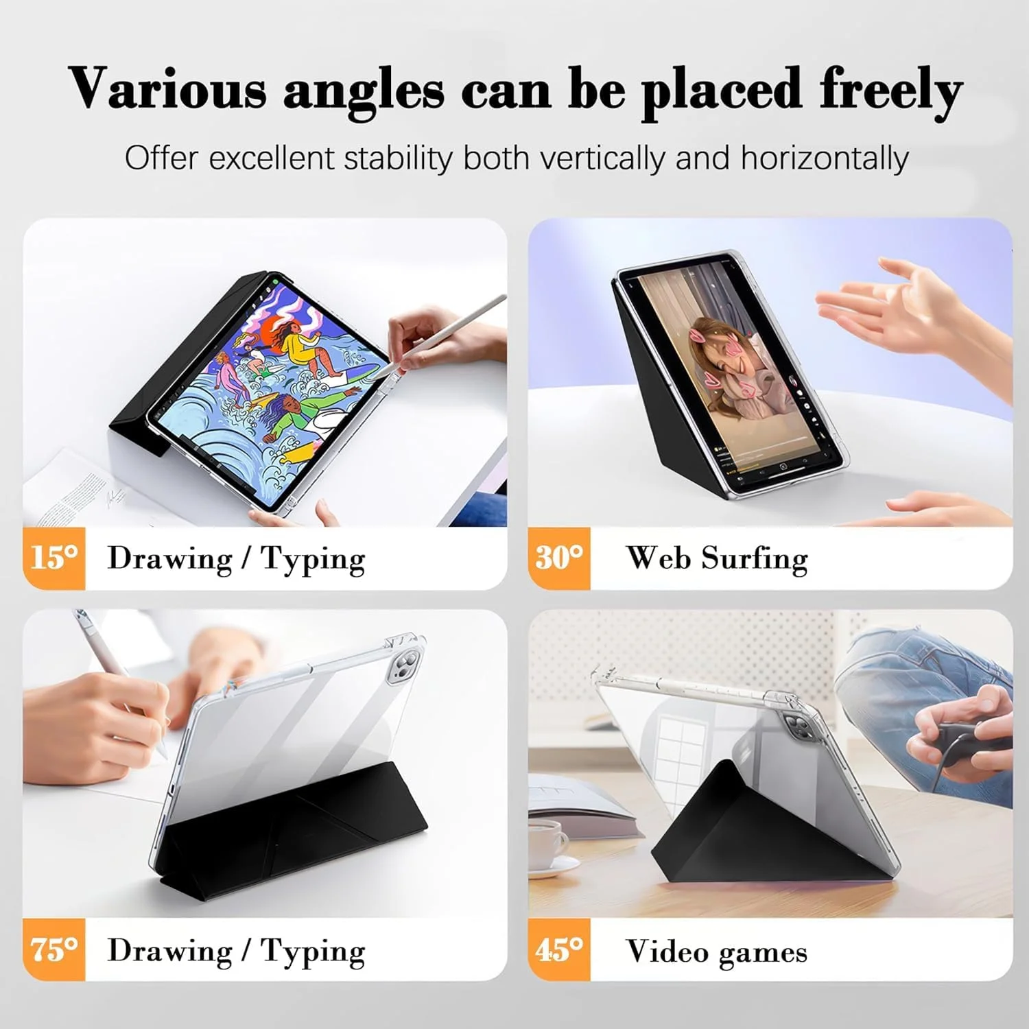 کاور محافظ تبلت سامسونگ گلکسی تب S10 FE / S9 FE 5G با صفحه نمایش 10.9 اینچ / تب S9 با صفحه نمایش 11 اینچ مدل JSUSOU، کاور باریک سه لایه با قابلیت تنظیم چند زاویه دید و عملکرد بیدار/خواب خودکار - مشکی کاور محافظ تبلت سامسونگ گلکسی تب S10 FE / S9 FE 5G با صفحه نمایش 10.9 اینچ / تب S9 با صفحه نمایش 11 اینچ مدل JSUSOU، کاور باریک سه لایه با قابلیت تنظیم چند زاویه دید و عملکرد بیدار/خواب خودکار - مشکی