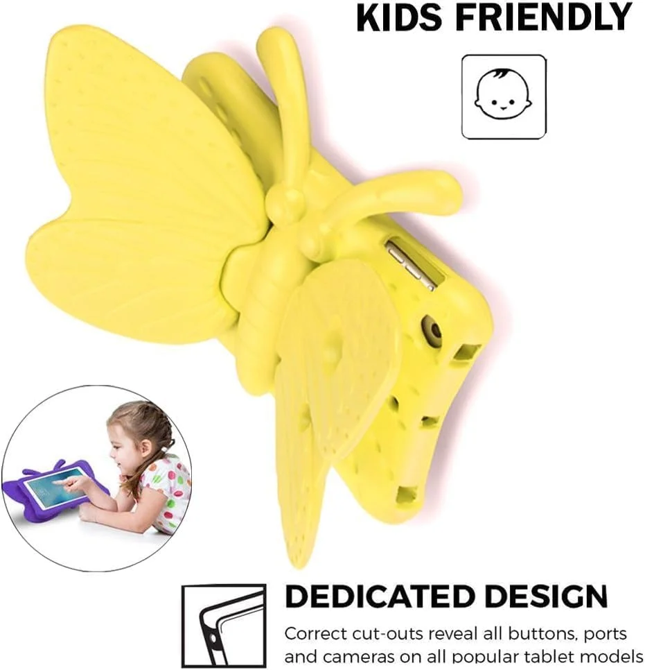 کیف آیپد مینی AWH برای کودکان - طراحی پروانه ای زیبا، سبک وزن، ضد ضربه، فوم نرم EVA محافظ تبلت مناسب برای اپل آیپد مینی 1/2/3/4 (زرد) کیف آیپد مینی AWH برای کودکان - طراحی پروانه ای زیبا، سبک وزن، ضد ضربه، فوم نرم EVA محافظ تبلت مناسب برای اپل آیپد مینی 1/2/3/4 (زرد)