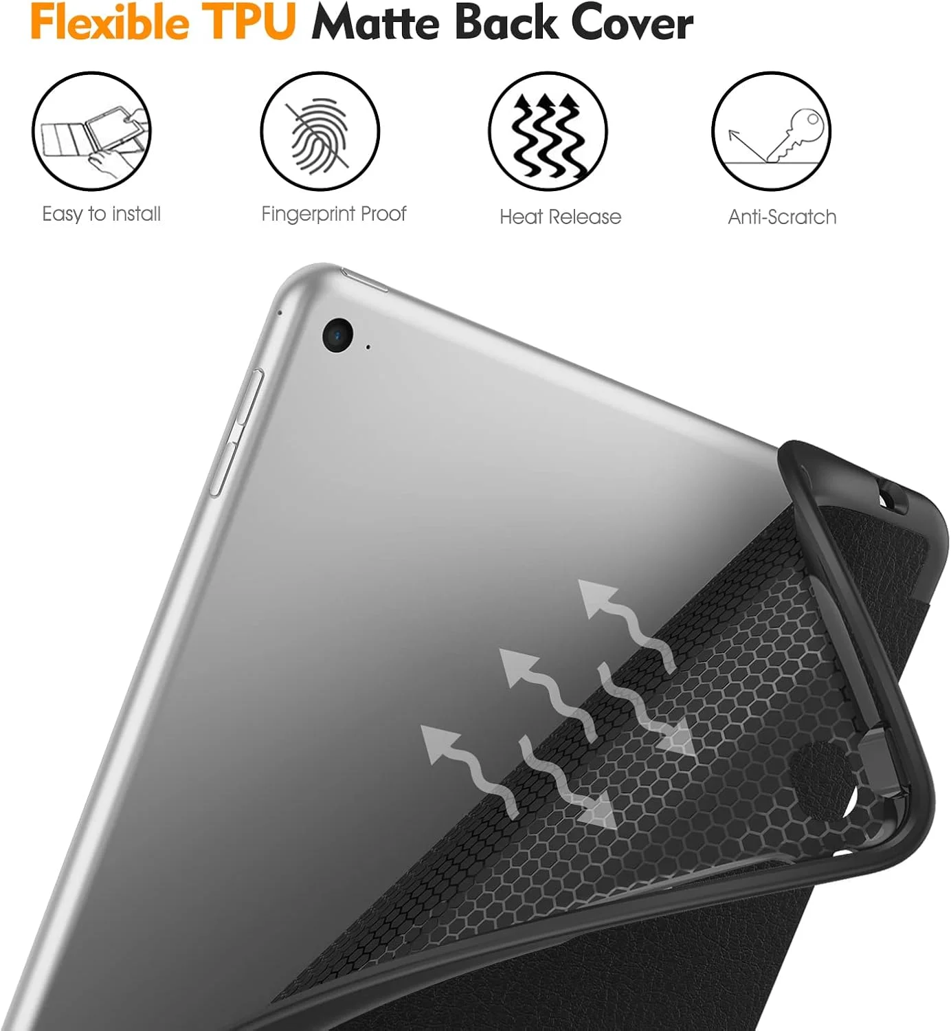 کیف محافظ آیپد 9.7 اینچی 2018 Fintie با جای مداد اپل - کاور محافظ پشتی TPU نرم و سبک [SlimShell] با قابلیت بیدار شدن/به خواب رفتن خودکار برای آیپد 9.7 اینچی 2018 (نسل ششم) - مشکی