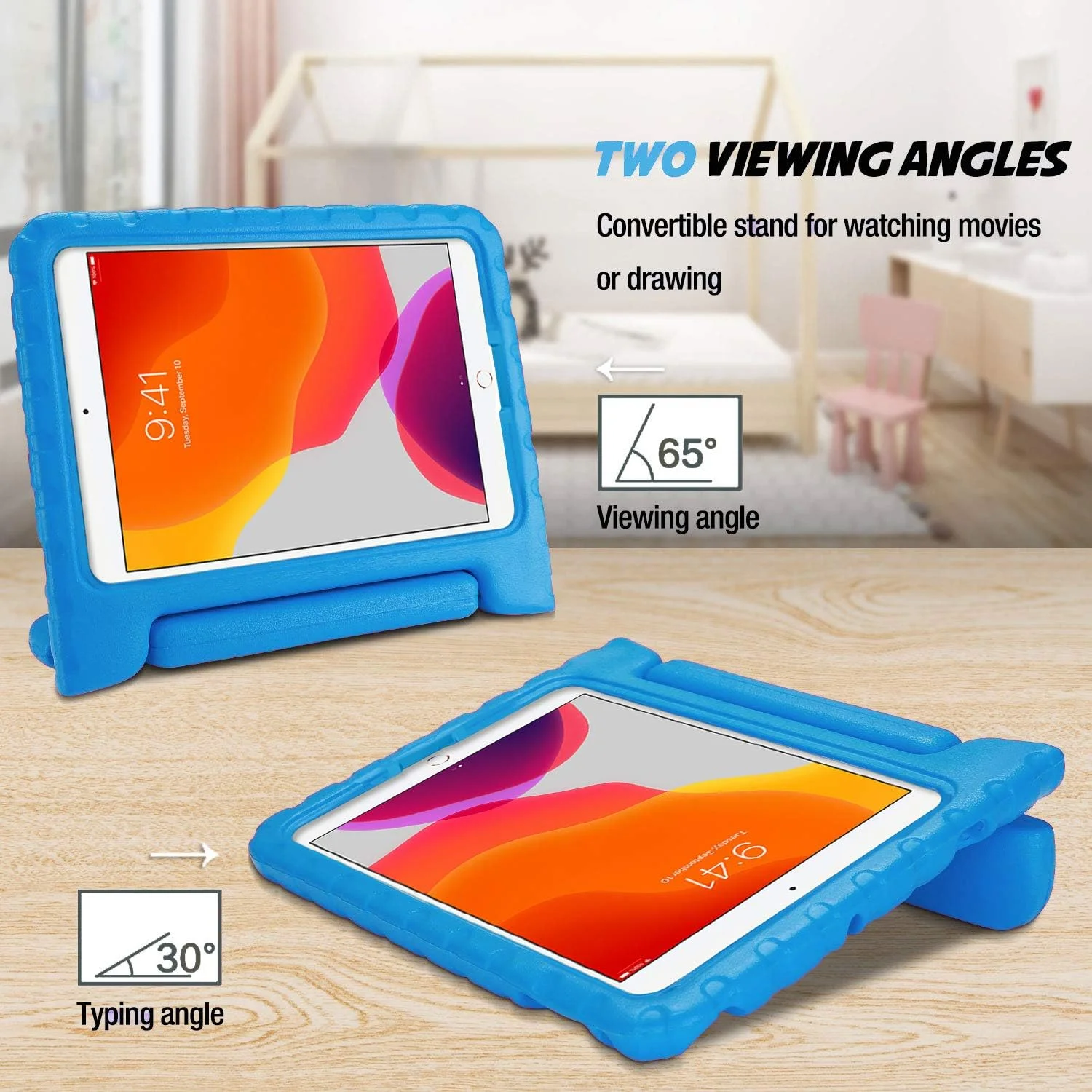 کیف محافظ کودکانه پروکیس مناسب برای آیپد 10.2 اینچی نسل نهم 2021/ نسل هشتم 2020/ نسل هفتم 2019/ آیپد ایر 10.5 اینچی 2019/ آیپد پرو 10.5، کاور سبک وزن و ضد ضربه با دسته تاشو مناسب کودکان برای آیپد 9/8/7 - آبی کیف محافظ کودکانه پروکیس مناسب برای آیپد 10.2 اینچی نسل نهم 2021/ نسل هشتم 2020/ نسل هفتم 2019/ آیپد ایر 10.5 اینچی 2019/ آیپد پرو 10.5، کاور سبک وزن و ضد ضربه با دسته تاشو مناسب کودکان برای آیپد 9/8/7 - آبی