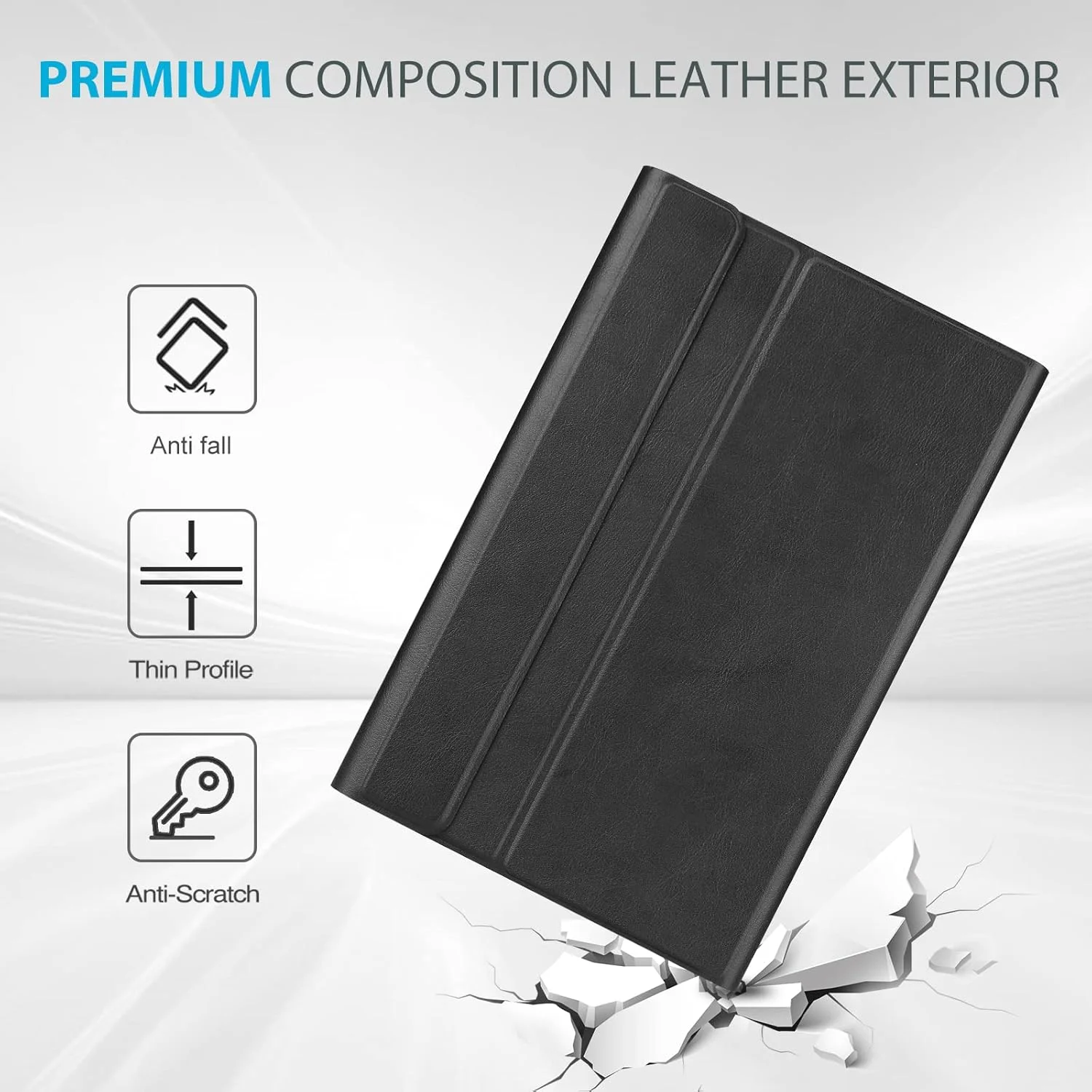 کیف کیبورد ProCase برای گلکسی تب S8 پلاس 12.4 اینچی 2022 / تب S7 FE 2021 / تب S7 پلاس 2020 با نگهدارنده قلم S، کیبورد بی‌سیم جداشدنی مغناطیسی برای SM-X800 X806 T730 T736 T970 T975 – مشکی