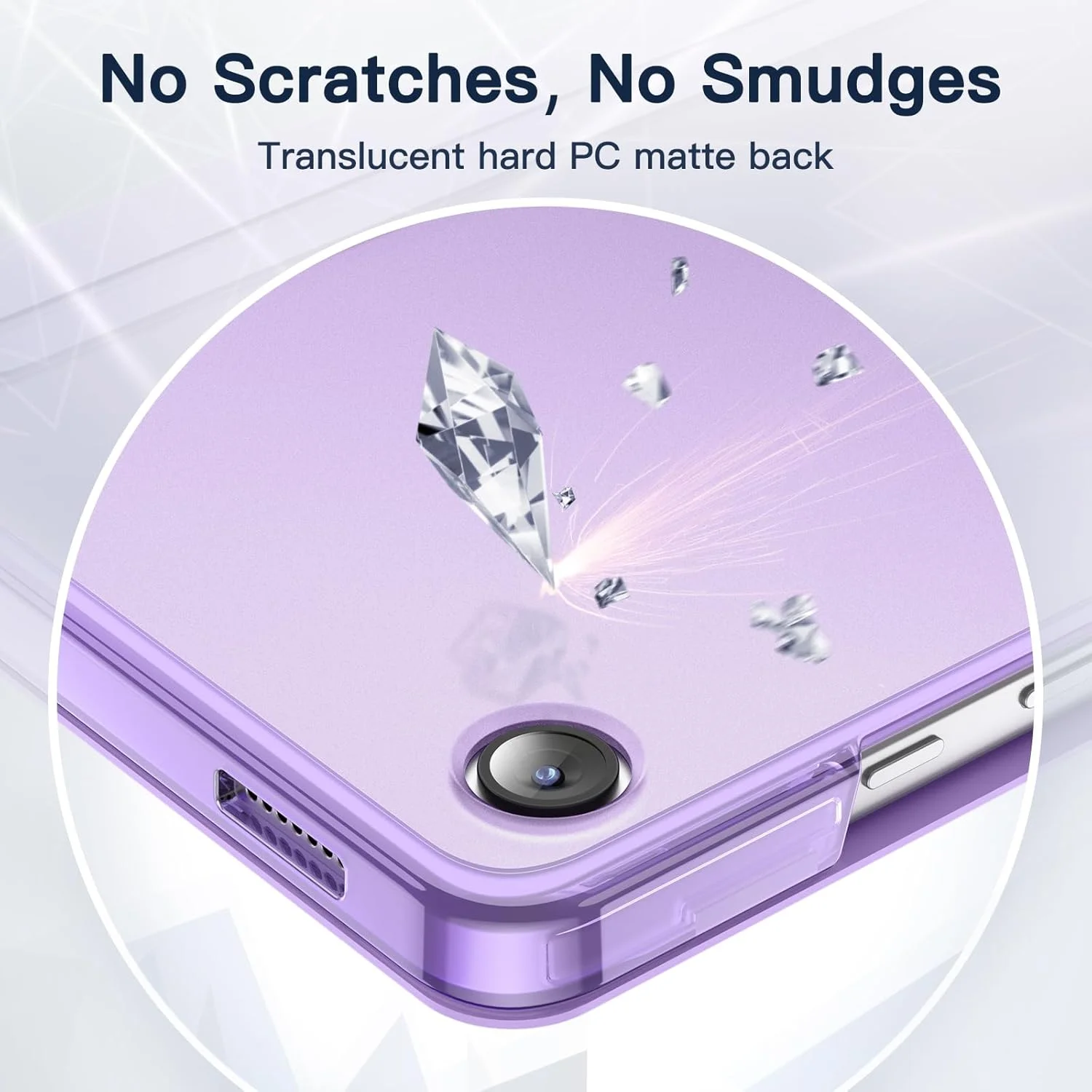 کاور JETech برای تبلت سامسونگ گلکسی Tab A11 / Tab A9 8.7 اینچی 2025/2023، کاور محافظ تبلت سه تایی تاشو با پشت نیمه شفاف (بنفش روشن)