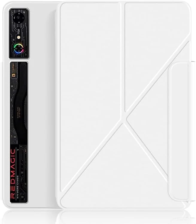 کاور تبلت گیمینگ ZTE Nubia Red Magic Gaming Pad Pro 10.9 اینچی (2024)، کاور هوشمند چند منظوره مغناطیسی با حالت خواب/بیدار خودکار و استند چند زاویه، کاور محافظ ضد ضربه (سفید)