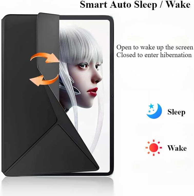 کاور تبلت گیمینگ ZTE Nubia Red Magic Gaming Pad Pro 10.9 اینچی (2024)، کاور هوشمند چند منظوره مغناطیسی با حالت خواب/بیدار خودکار و استند چند زاویه، کاور محافظ ضد ضربه (سفید)