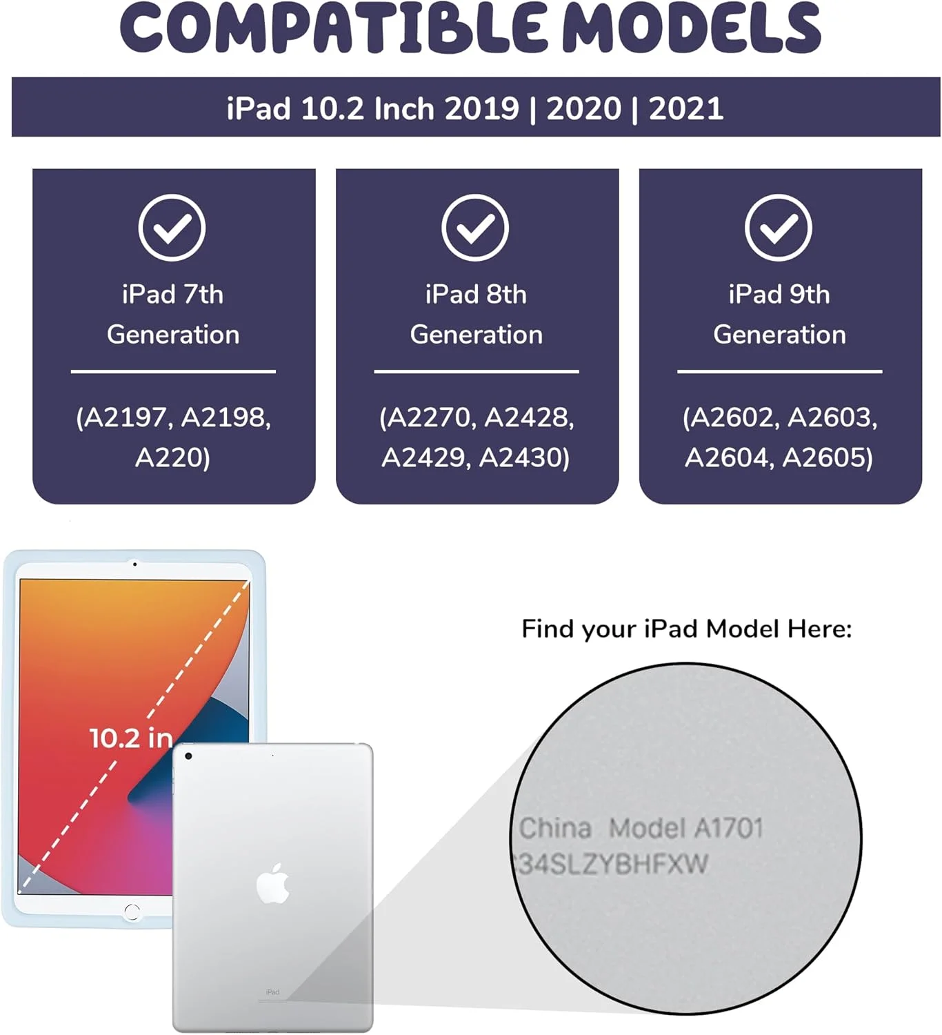 کاور آیپد بلوئی Komar Kids مناسب نسل 9/8/7 - کاور تبلت 10.2 اینچی با پایه، محافظ سیلیکونی ضد ضربه (2019/2020/2021)