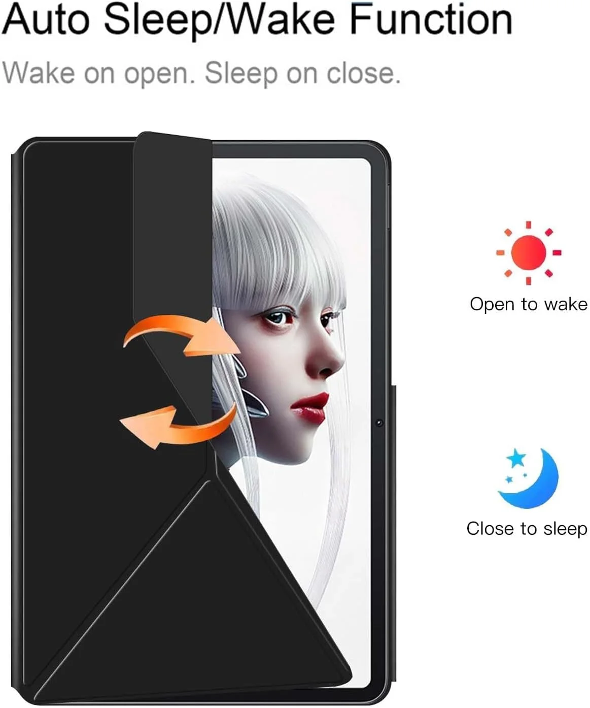 کیف تبلت رد مجیک نوا، کاور مغناطیسی با کیفیت بالا، حالت خواب/بیدار خودکار و زوایای دید چندگانه، سبک وزن، قابل تبدیل، مقاوم در برابر خراش، کیف مشکی برای رد مجیک نوا 10.9 اینچ