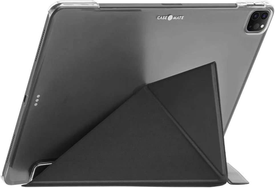 کیف محافظ تبلت Case-Mate Multi-Stand Folio سازگار با Apple iPad Pro 12.9 اینچ (2021-2018) [کیف iPad Pro، مقاوم در برابر خراش، دارای پوشش داخلی جاذب ضربه | پایه 3 در 1] - مشکی