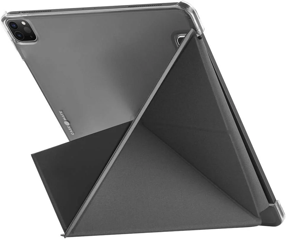 کیف محافظ تبلت Case-Mate Multi-Stand Folio سازگار با Apple iPad Pro 12.9 اینچ (2021-2018) [کیف iPad Pro، مقاوم در برابر خراش، دارای پوشش داخلی جاذب ضربه | پایه 3 در 1] - مشکی