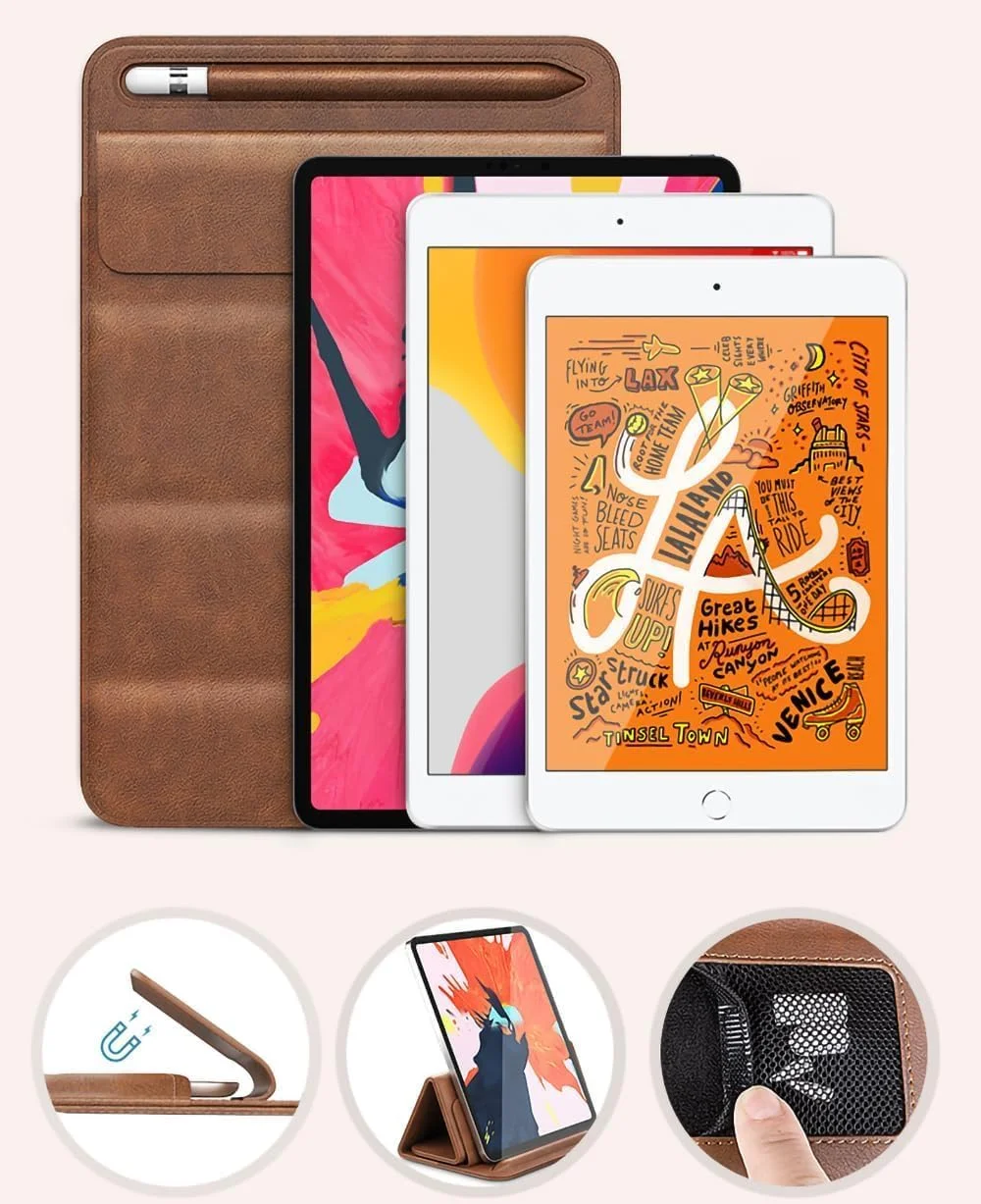 کاور محافظ مغناطیسی فوق العاده نازک برای آیپد 9.7/10.2/10.5/11 اینچ، کاور باریک تبلت با استند و آستر مکش مغناطیسی برای تبلت های اپل