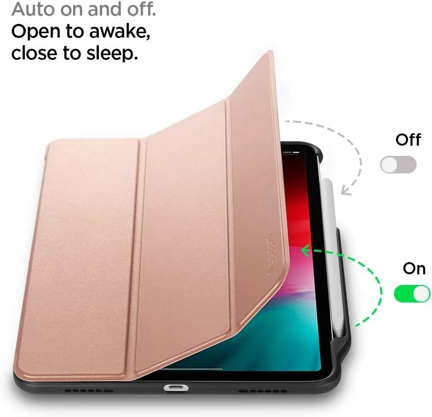 کاور/کیف تبلت Spigen Smart Fold 2 طراحی شده برای Apple iPad Pro 12.9 اینچ (2018) - دارای جایگاه داخلی برای قلم با قابلیت شارژ - رزگلد کاور/کیف تبلت Spigen Smart Fold 2 طراحی شده برای Apple iPad Pro 12.9 اینچ (2018) - دارای جایگاه داخلی برای قلم با قابلیت شارژ - رزگلد
