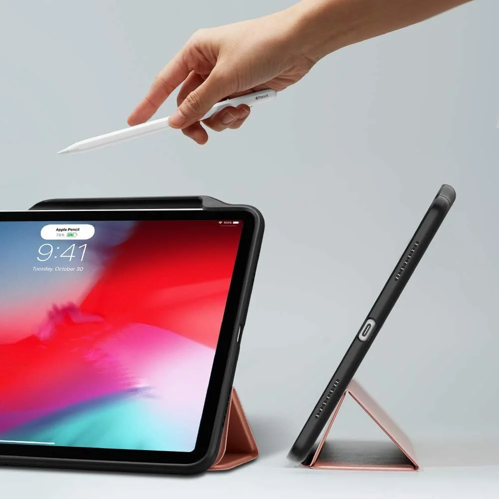 کاور/کیف تبلت Spigen Smart Fold 2 طراحی شده برای Apple iPad Pro 12.9 اینچ (2018) - دارای جایگاه داخلی برای قلم با قابلیت شارژ - رزگلد کاور/کیف تبلت Spigen Smart Fold 2 طراحی شده برای Apple iPad Pro 12.9 اینچ (2018) - دارای جایگاه داخلی برای قلم با قابلیت شارژ - رزگلد