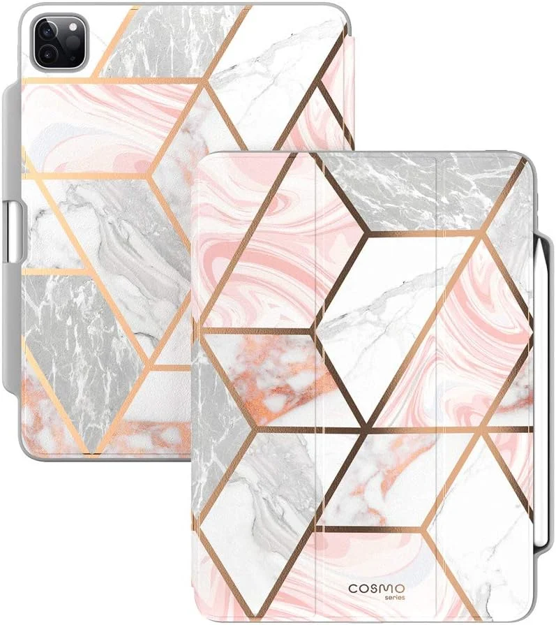 کاور آی-بلاسون Cosmo مناسب برای آیپد پرو 12.9 اینچ (نسخه 2020)، کاور محافظ سه لایه تمام بدنه با قابلیت استند و خواب/بیداری خودکار و نگهدارنده قلم (طرح مرمر) کاور آی-بلاسون Cosmo مناسب برای آیپد پرو 12.9 اینچ (نسخه 2020)، کاور محافظ سه لایه تمام بدنه با قابلیت استند و خواب/بیداری خودکار و نگهدارنده قلم (طرح مرمر)