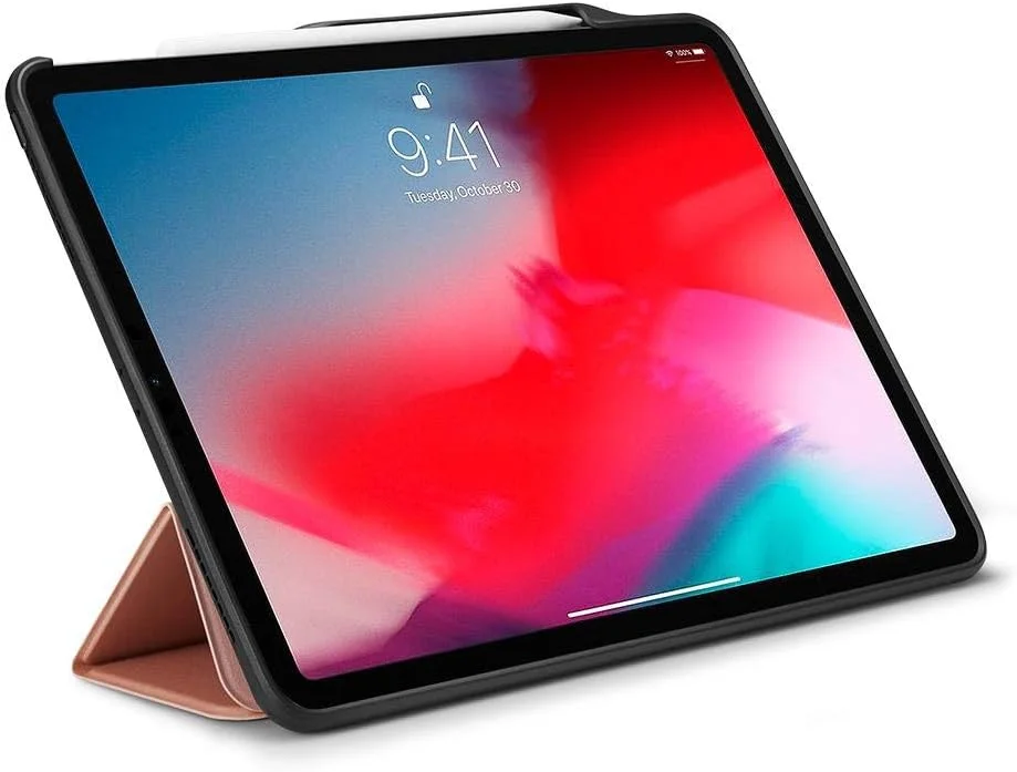 کاور/کیف تبلت Spigen Smart Fold 2 طراحی شده برای Apple iPad Pro 12.9 اینچ (2018) - دارای جایگاه داخلی برای قلم با قابلیت شارژ - رزگلد کاور/کیف تبلت Spigen Smart Fold 2 طراحی شده برای Apple iPad Pro 12.9 اینچ (2018) - دارای جایگاه داخلی برای قلم با قابلیت شارژ - رزگلد