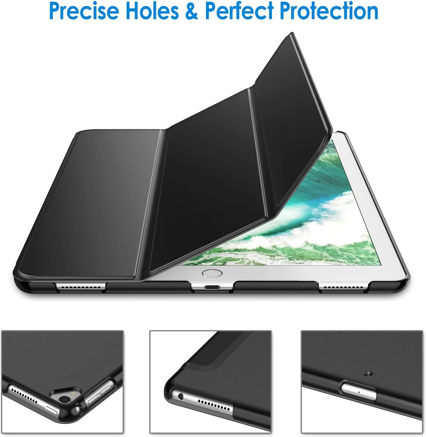 کاور JETech برای آیپد پرو 12.9 اینچ (نسل اول و دوم، مدل 2015 و 2017)، قابلیت بیدار شدن/به خواب رفتن خودکار (مشکی)