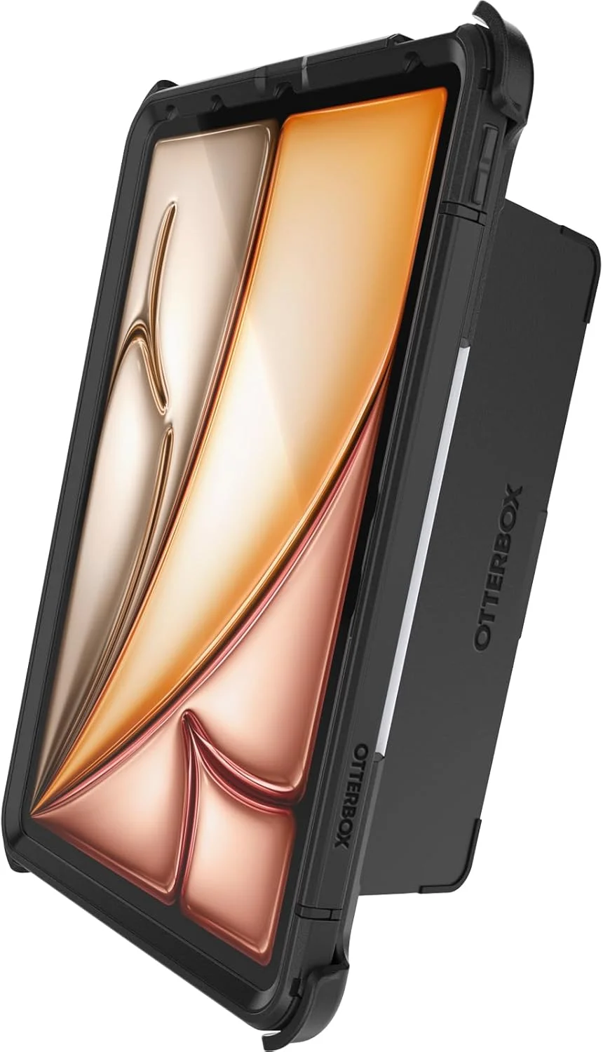 محافظ ضد ضربه OtterBox Defender مناسب برای آیپد ایر 11 اینچ (2024) و آیپد ایر 10.9 اینچ (2022/2020)، با محافظ صفحه نمایش داخلی، تست شده 2 برابر استاندارد نظامی، پشت