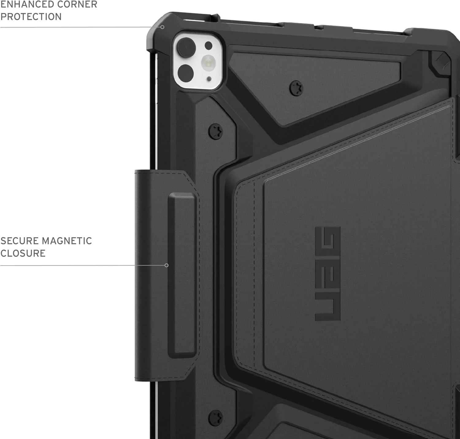 کاور محافظ تبلت آیپد پرو ۱۱ اینچ Urban Armor Gear UAG Metropolis SE (مدل ۲۰۲۴) M4 به همراه جای قلم و استند قابل تنظیم چند زاویه - مشکی