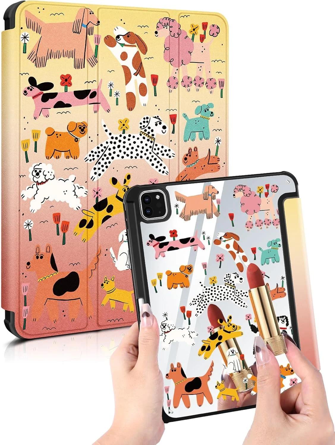 Buleens for iPad Air 11 Inch Case M2 2024 /Air M3 2025/Air 5th/4th Generation 10.9 Inch/Pro 11 inch(4th/3rd/2nd/1st) Tablet Cover with Pen Holder Women Girls Cute Aesthetic Funda, Puppy Series