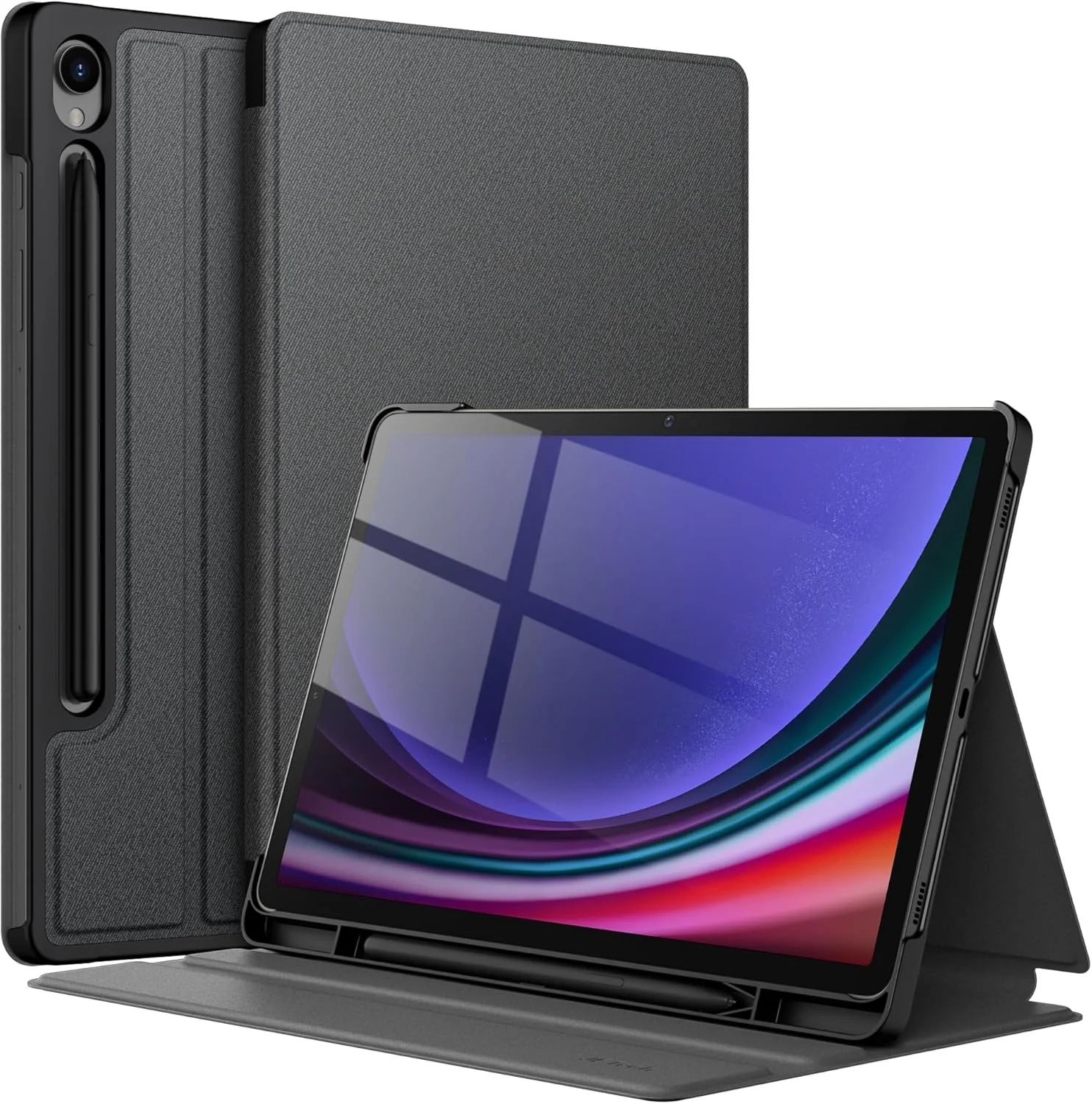 JETech Case for Samsung Galaxy Tab S9 11-Inch with S Pen Holder, Slim Folio Stand Protective Tablet Cover, Multi-Angle Viewing (Graphite Black)