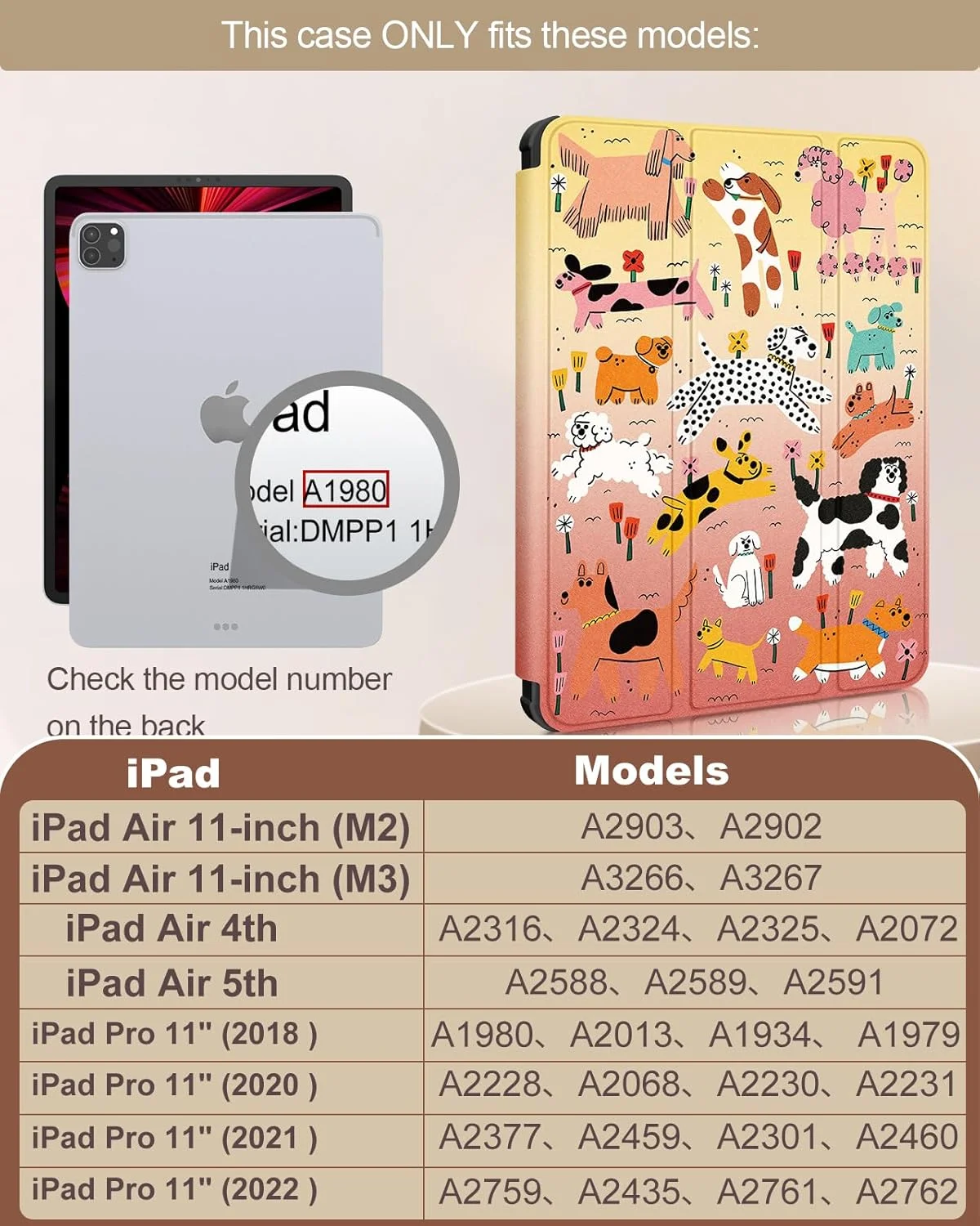 Buleens for iPad Air 11 Inch Case M2 2024 /Air M3 2025/Air 5th/4th Generation 10.9 Inch/Pro 11 inch(4th/3rd/2nd/1st) Tablet Cover with Pen Holder Women Girls Cute Aesthetic Funda, Puppy Series